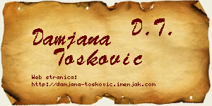 Damjana Tošković vizit kartica